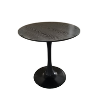Table basse ronde moderne et minimaliste en bois noir grainé pour la maison et les restaurants – Petite table à manger en gros