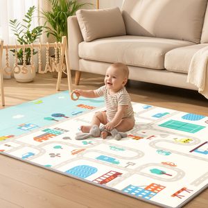Alfombra <span class=keywords><strong>de</strong></span> Juego para Bebés, Alfombra Plegable <span class=keywords><strong>de</strong></span> Espuma XPE con Bolsa <span class=keywords><strong>de</strong></span> Transporte, Tamaño Grande 180x150cm, para Jugar en Interiores, Guardería y Guardería Diurna - Product Image 1