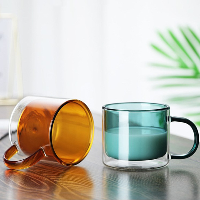Transparent Custom Reusable Glass Coffee Mug Heat Resistant Cup with Handle