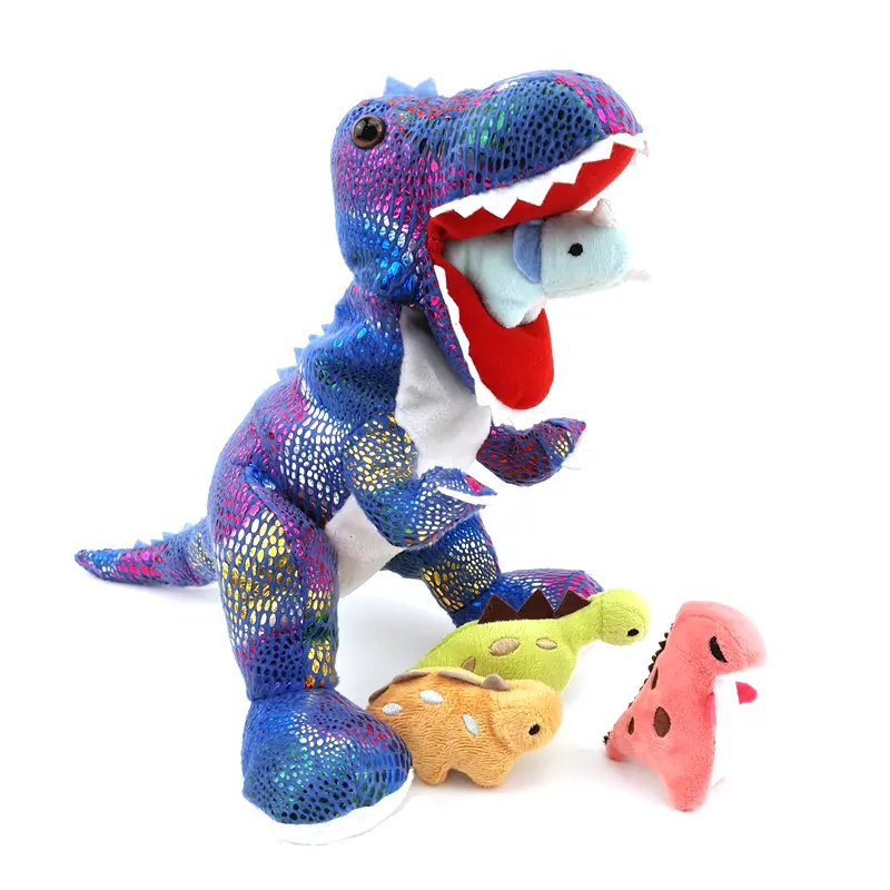 Peluche de dinosaurio para niños, verde azul de dinosaurio juguete, personalizado, China, venta al por mayor
