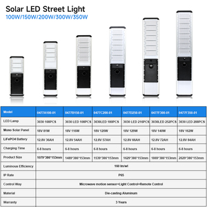 Farola <span class=keywords><strong>Solar</strong></span> Integrada Solarthon para Exteriores de 100W 150W 200W 250W 300W 350W - Product Image 2