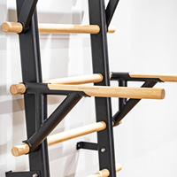 Ventes directes d'usine de barre de décrochage d'échelle de mur suédois en bois de haute qualité ensemble de barre de décrochage de gymnase barre de décrochage en bois