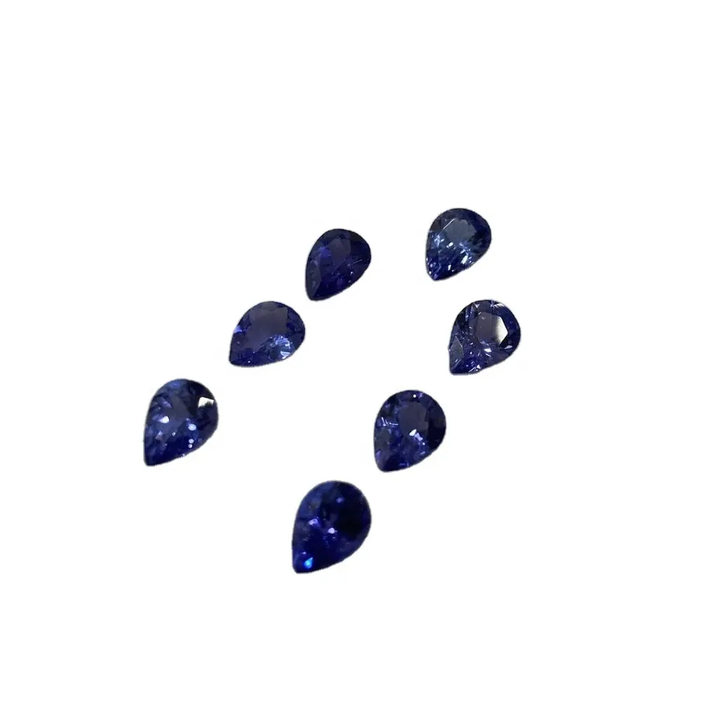 Batu Permata Alami Jenis Tanzanite Warna Biru Royal Pear Cut Dikalibrasi Batu Permata Tanzanite