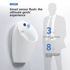Urinario con Sensor Todo en Uno, Automático, <span class=keywords><strong>de</strong></span> Pared, para Hombres, <span class=keywords><strong>de</strong></span> Cerámica, para el Hogar, Hecho en China Continental - Product Image 1