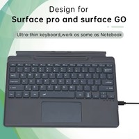 Keyboard game nirkabel lampu latar RGB Pro 9, papan ketik proyeksi mekanis 2025 untuk Microsoft Surface Pro 11 13 inci untuk Windows