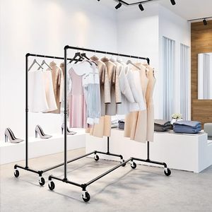 <span class=keywords><strong>Porte</strong></span>-vêtements industriel <span class=keywords><strong>sur</strong></span> roues avec freins, <span class=keywords><strong>porte</strong></span>-manteau à roulettes en métal robuste de qualité commerciale - Product Image 3