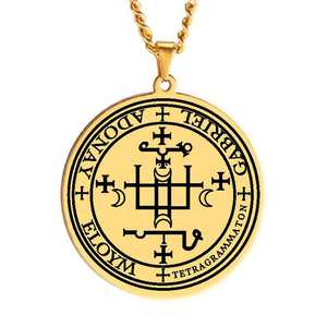 Collar con Colgante de Acero Inoxidable Sello de los Arcángeles MIGUEL GABRIEL RAFAEL URIEL SAMAEL ZADKIEL Amuleto Talismán Sigilo Angelical - Product Image 5