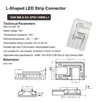 Conectores Transparentes sin Soldadura para Tiras de Luz LED SMD COB de 8mm y 10mm, Conectores de Esquina en Forma de L de 2 Pines para Cintas de Luz LED