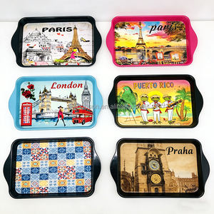 Plateau de service en métal personnalisé, cadeau, <span class=keywords><strong>Paris</strong></span>, France, Provence, boîte en étain polie, plateau à dîner - Product Image 4