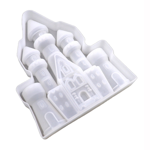 3D clásico estilo europeo <span class=keywords><strong>Castillo</strong></span> forma silicona DIY resina azúcar pastelería arcilla galleta Chocolate pastel Fondant decoración molde - Product Image 4