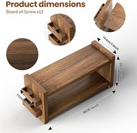 Chilinii Meuble de rangement autoportant en bois massif style ferme pour café et matcha, avec double étagère rectangulaire et porte-pailles, non pliable, pour cuisine