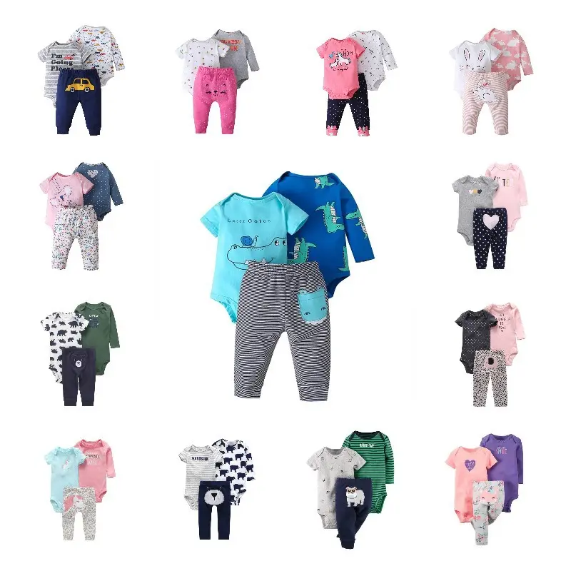 מכירה לוהטת רוגבי ילדים חולצה מכנסיים תינוק סטי בגדי בגדי תינוק בגד גוף 100% כותנה תינוק סטי בגדי בגדים