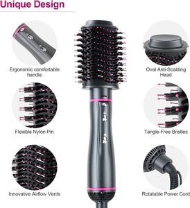 Cepillo Secador de Pelo 6 en 1, Caja de Regalo, Estilizador Eléctrico Multifunción, Peine de Aire Caliente Compacto y Portátil - Product Image 3
