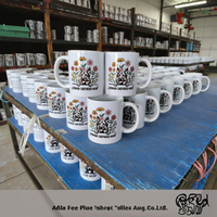 Vente en gros de tasses à café en céramique blanches de 11 oz pour sublimation, avec logo personnalisé