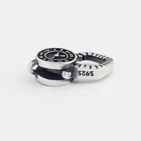 19x10mm Fancy Fashion Antique Oxidized Sterling Silver Clock Shaped Lobster Clasp Closure Closure Clasp Bracelet Jewelry Findings