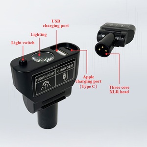 KSM-L02 Universal Mounted LED Lights for Wheelchairs <b>3</b> <b>Pin</b> XLR Head Electric Wheelchair Headlight with USB Port Phone Charger - Product Image 4