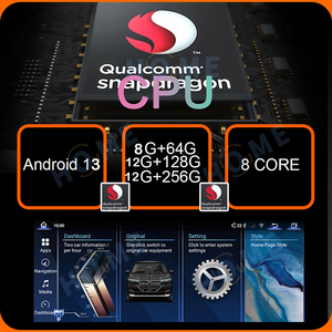 10.25 "/12.3" Android 13 Qualcomm đài phát thanh xe đa phương tiện Player Apple Carplay cho BMW 5 Series F10/F11 2011-2017 GPS navigation - Product Image 2