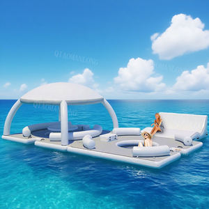 Plataforma flotante inflable de punto de gota para agua, plataforma de mar para nadar en lago con tienda - Product Image 6