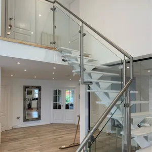 Rampe d'escalier ACE en verre trempé avec poteau balustre en acier inoxydable rampe d'escalier en verre