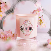 Huaming personnalisé décoration de la maison souvenirs de mariage tortue bocal en verre bougie de soja parfumée fleur de cerisier Sakura bougies parfumées