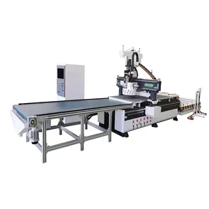 Máquina de grabado de madera 3D de enrutador CNC de alta resistencia con sistema de control LNC para producir muebles de panel