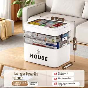 Kit médical promotionnel personnalisé avec logo - Boîte de rangement portable multi-couches à grande capacité avec couvercle rabattable pour la maison et les voyages - Product Image 5