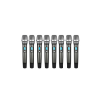 T Microphone à main sans fil UHF 8 canaux Microphone à main professionnel haut de gamme 8 Microfone OEM Microphone sans fil dynamique pour chanter