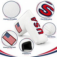 Housse de putter de golf personnalisée avec logo sur mesure, étui professionnel en cuir PU imperméable pour putter de golf, vente en gros OEM