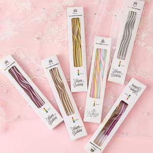 Velas de Aniversário Curvas em Espiral Douradas Coloridas com Caixa de Papel - Product Image 4