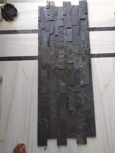 Paneles de piedra de pizarra negra, paneles de piedra de repisa, revestimiento apilable, Palimo dorado, piedra arenisca Natural de Indonesia, Exterior, estilo moderno - Product Image 4