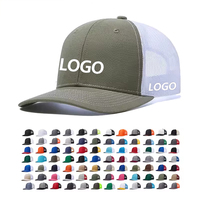 Gorras Trucker Richardson Estilo 112 de 6 Paneles con Logotipo Personalizado de Fábrica, Gorras de Malla Lisas para Ciclismo, Deportes al Aire Libre y Uso Casual