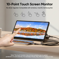 SIBOLAN Monitor Portátil Empresarial de 10.1 Pulgadas IPS 1540x720P, Pantalla Táctil Inteligente Tipo-C con Retroiluminación LED, Altavoz Integrado para Juegos
