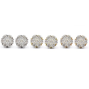 Boucles d'oreilles personnalisées en or blanc massif 18 carats avec design flocon de neige pour femmes de haute qualité diamant rond - Product Image 4