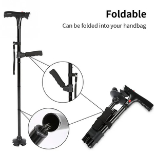 Wholesale Collapsible Telescopic Folding LED Alarm <b>Walking</b> <b>Stick</b> Trusty Elder Crutches for Parents and Convenient - Product Image 3