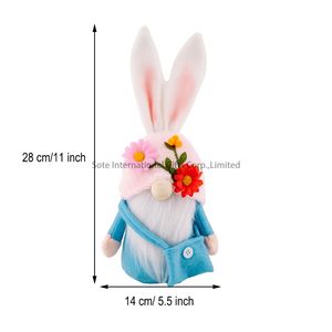 ตุ๊กตากระต่ายดอกไม้ขนาด28ซม. ของตกแต่งในบ้านใบไม้ผลิตุ๊กตาก็อบลินส์ของตกแต่งเทศกาลอีสเตอร์ - Product Image 1