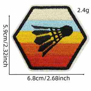 Parches Deportivos de Bádminton con Diseño Bordado 'Love All Play Badminton' para Planchar - Product Image 3
