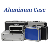 Vente en gros d'usine, mallette rigide en aluminium portable, noire et argentée, personnalisable, boîte à outils, étui de transport