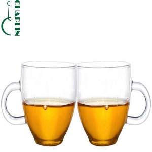 Ensemble tasse à café et soucoupe en verre borosilicate soufflé à la main de 150 ml, style mignon et écologique, avec poignée, pour le thé, marque <span class=keywords><strong>CHAPLIN</strong></span> - Product Image 5