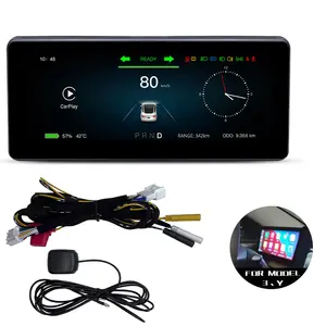 Digital Dashboard Panel Virtual Instrument Cluster CockPit LCD Speedometer Android 9 For Tesla Model 3 / Model Y