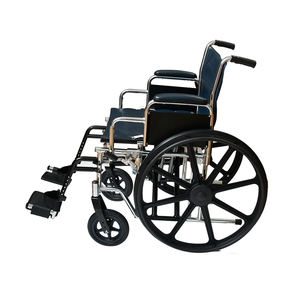 Silla de ruedas bariátrica de acero cromado para trabajo pesado con reposapiés oscilante, asiento ancho de 22 pulgadas, capacidad de 500 libras, color negro - Product Image 3