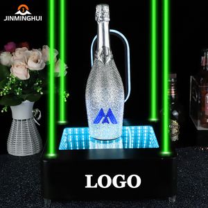 VIP şampanya sunumları ve reklam için yeşil lazer aydınlatma ile şarj edilebilir LED şarap votka Tequila vitrin rafı - Product Image 3
