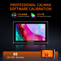 Monitor de producción de cine profesional FEELWORLD H5: panel táctil de 5,5 pulgadas de 1200nit, 12G-SDI/HDMI 2,0 servicio personalizado de animación de arranque