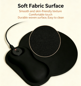 Tapis de souris chauffant en graphène, support ergonomique pour le poignet, tapis de souris chauffant USB avec contrôle par bouton, toucher doux pour le travail au bureau et sur ordinateur portable - Product Image 6