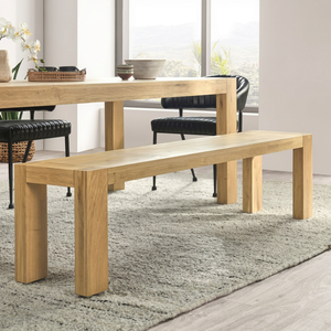 Modern Solid Oak <b>Wooden</b> Patio <b>Benches</b> Minimalist Long Dining Stool Nordic Entryway Hallway Bed End Seating Furniture Home Decor - Product Image 1