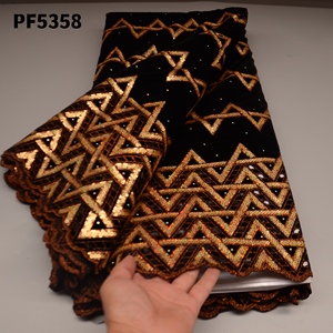 Mooie Afrikaanse Kant Stoffen 2022 Nigeriaanse Pailletten Franse Tule Kant Borduurwerk Nieuwe Fluwelen Kant - Product Image 3