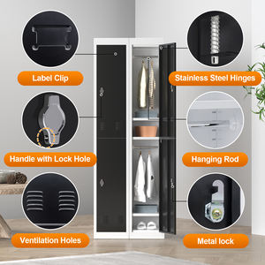 Impermeable individual 2 puertas Metal Locker Personal Gimnasio Escuela cerradura Armario Acero Almacenamiento Gabinete <span class=keywords><strong>de</strong></span> <span class=keywords><strong>tela</strong></span> - Product Image 3