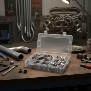 Kit de Abrazaderas Ajustables de Acero Inoxidable para Mangueras, 60 Piezas, Abrazaderas Métricas para Tuberías Automotrices, Tamaños Surtidos - Product Image 2