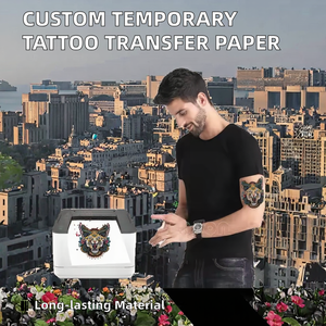 Papier de <span class=keywords><strong>tatouage</strong></span> temporaire imprimable parfait pour <span class=keywords><strong>imprimante</strong></span> laserjet et jet d'encre, <span class=keywords><strong>feuille</strong></span> de transfert pour décalcomanies personnalisées à l'eau pour le corps et le visage - Product Image 5