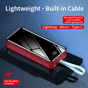 พาวเวอร์แบงค์คุณภาพสูง PD 22.5W แบบพกพา พร้อมหน้าจอ LED - แบตเตอรี่ Li-Polymer ความจุ 20000mAh ช่องเสียบ USB Type-C คู่ สายในตัว - Product Image 5