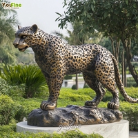 Statue en bronze coulée grandeur nature, sculpture personnalisée d'un animal, panthère noire